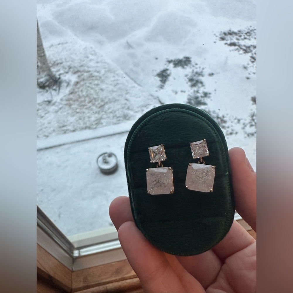 PRICE IS NEGOTIABLE💛 Elegant Square Crystal Earrings